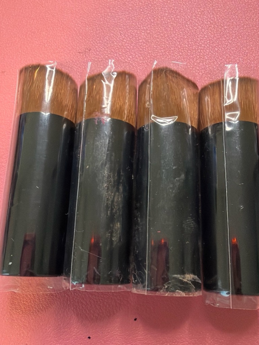 Set of 4 CHANEL Black Handle Flat-Topped Foundation Makeup Brushes
